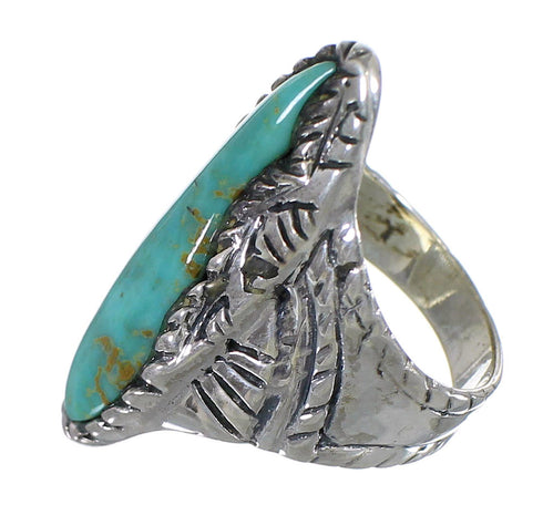 Genuine Sterling Silver Turquoise Southwest Ring Size 5-3/4 FX93325